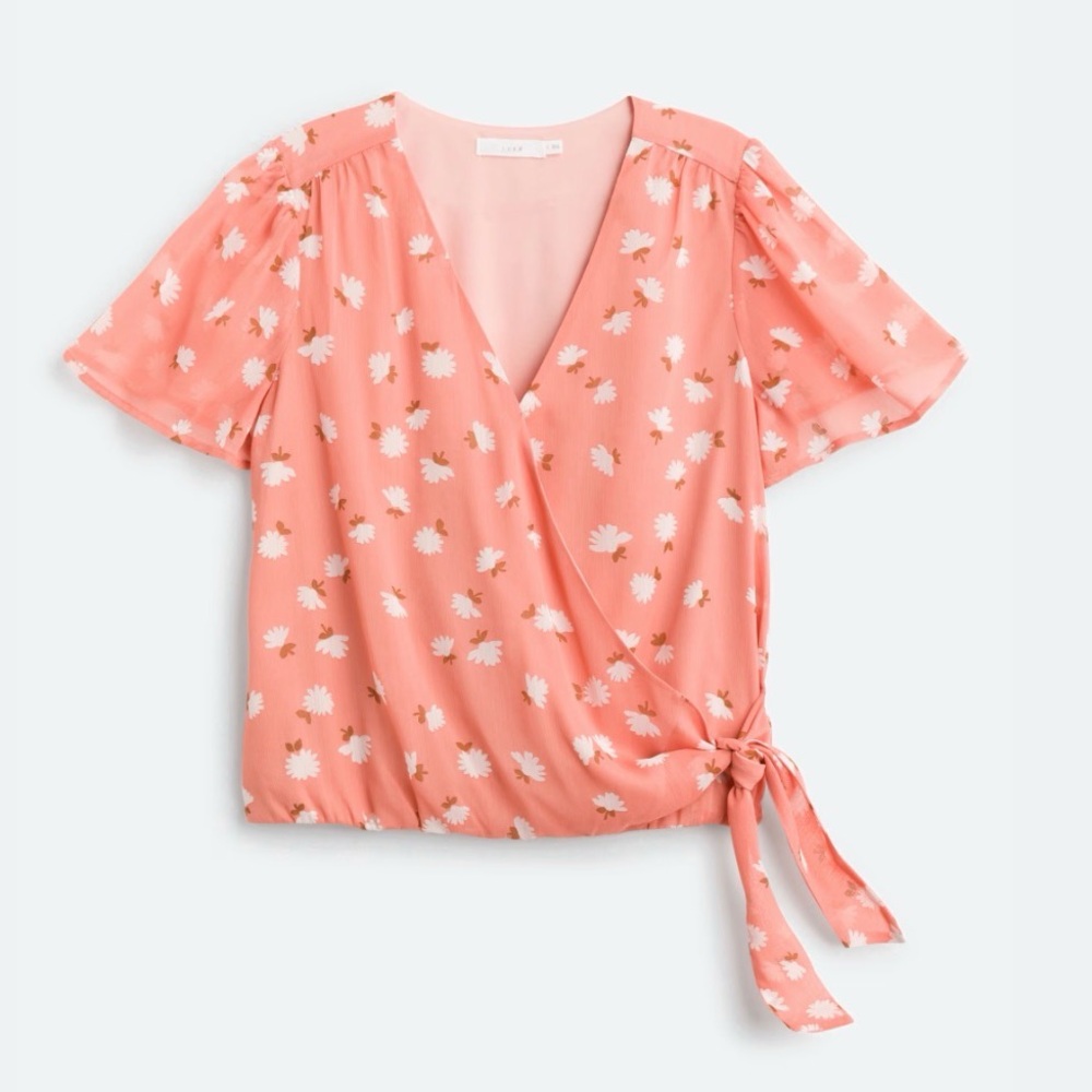NWT *Stitch Fix* Sz M Lush Wyatt Faux Wrap Blouse